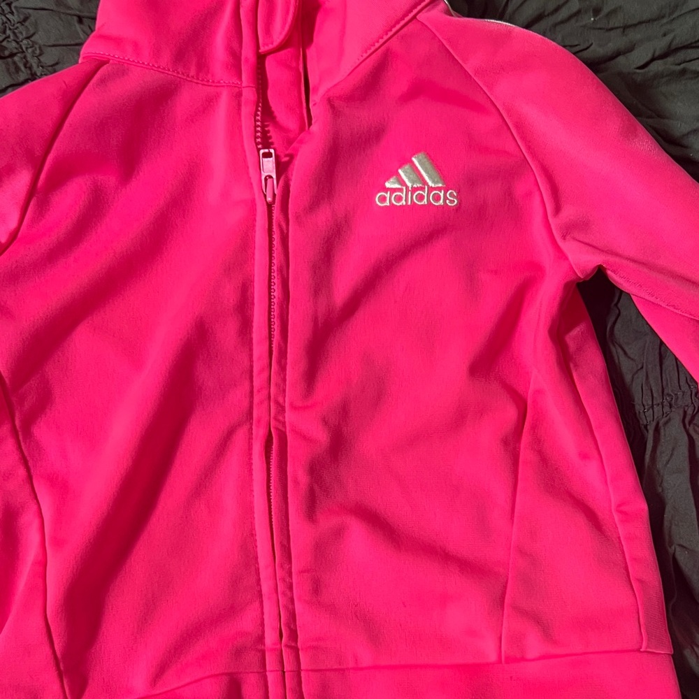 Adidas Neon Pink Hoodie with Logo